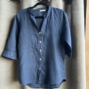 Lungo l’arno linen boxy button down shirt. Large. Made in Italy